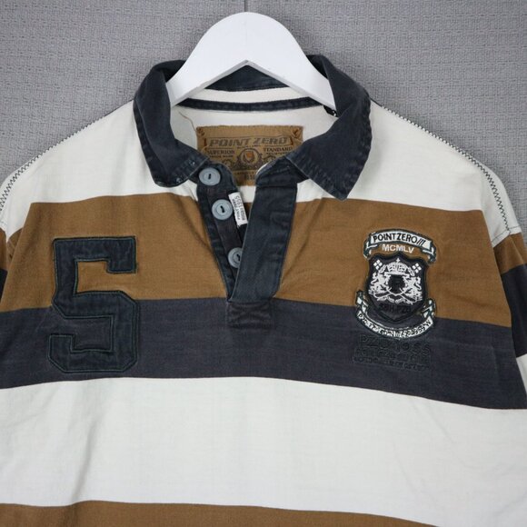 Point Zero Polo Longsleeve Rugby Shirt Medium - Picture 5 of 8